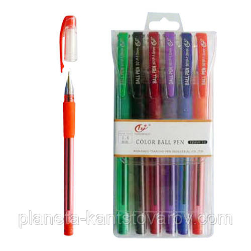 Набір кулькових ручок Tianjiao TY-501P-6 (6 кол.)