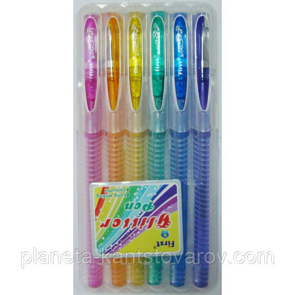 Набір гелевих ручок F919-6 у футлярі-підставці 6 кол.