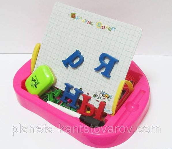 Дошка для малювання сухого стирання, магнітна 330R (+літери, маркер, підставка) 18*14 див.