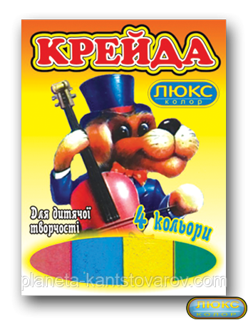 Крейда "Люкс-Колор" кольоровий квадратний (4 кол.) (70x15x10 мм.)