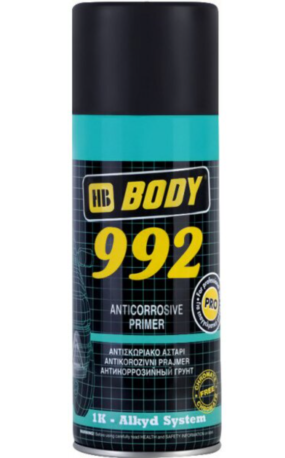 Ґрунт антикорозійний Spray 992 чорний 400 мл, HB Body