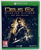 Deus Ex Mankind Divided Day One Edition, Б/У, русская версия - диск для Xbox One