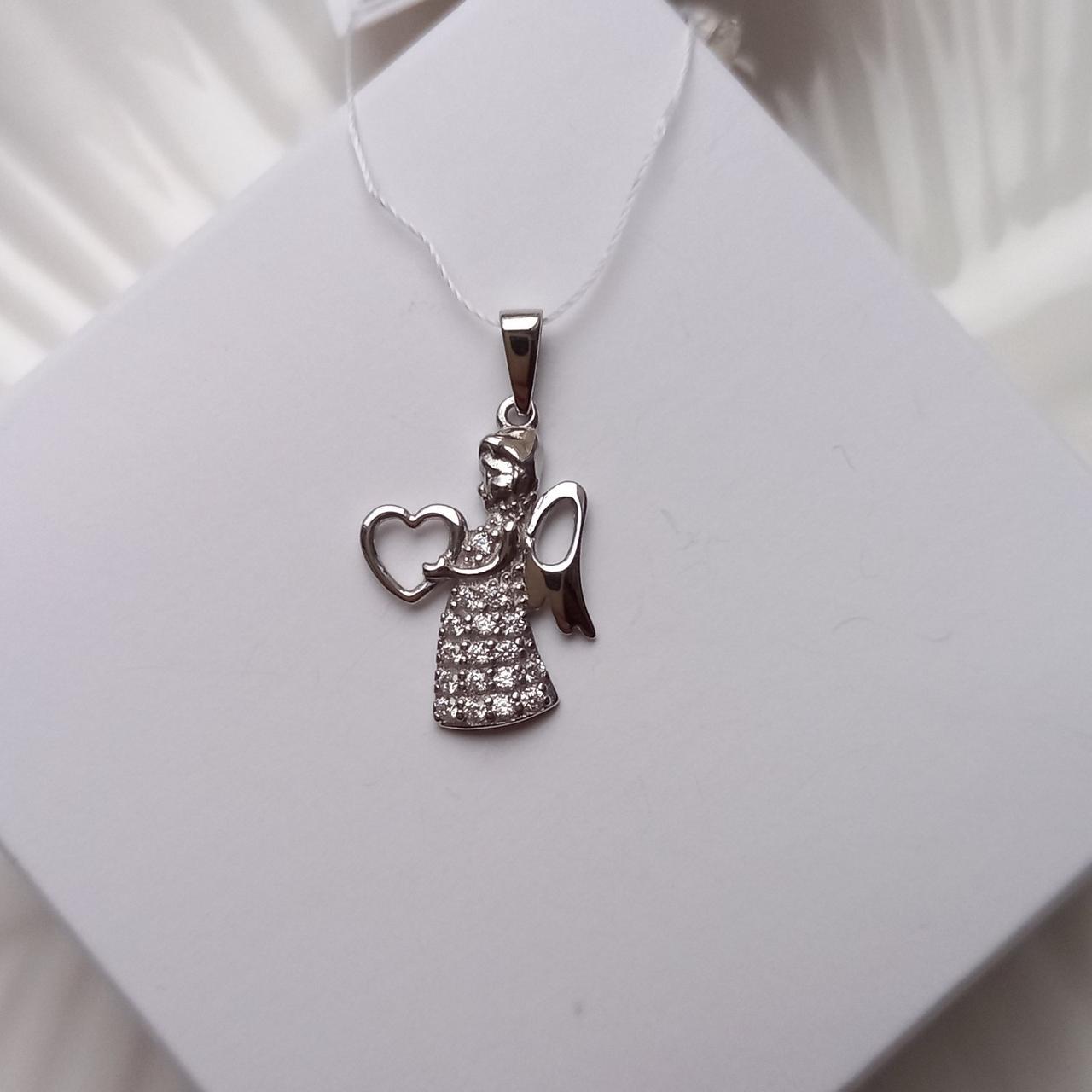 Підвіс срібний Янгол з сердечком