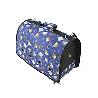 Легкая твердая сумка ручная переноска контейнер для кошек собак 246610 М Blue Kats
