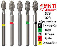 379-023-FG NTI Бор Алмазный Оливка , Овальный, Слива, Бутон для турбинного наконечника 379.314.023