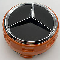 Ковпачок на литі диски Mercedes AMG 0004000900 75 мм 70 мм 14 мм жовтогарячий