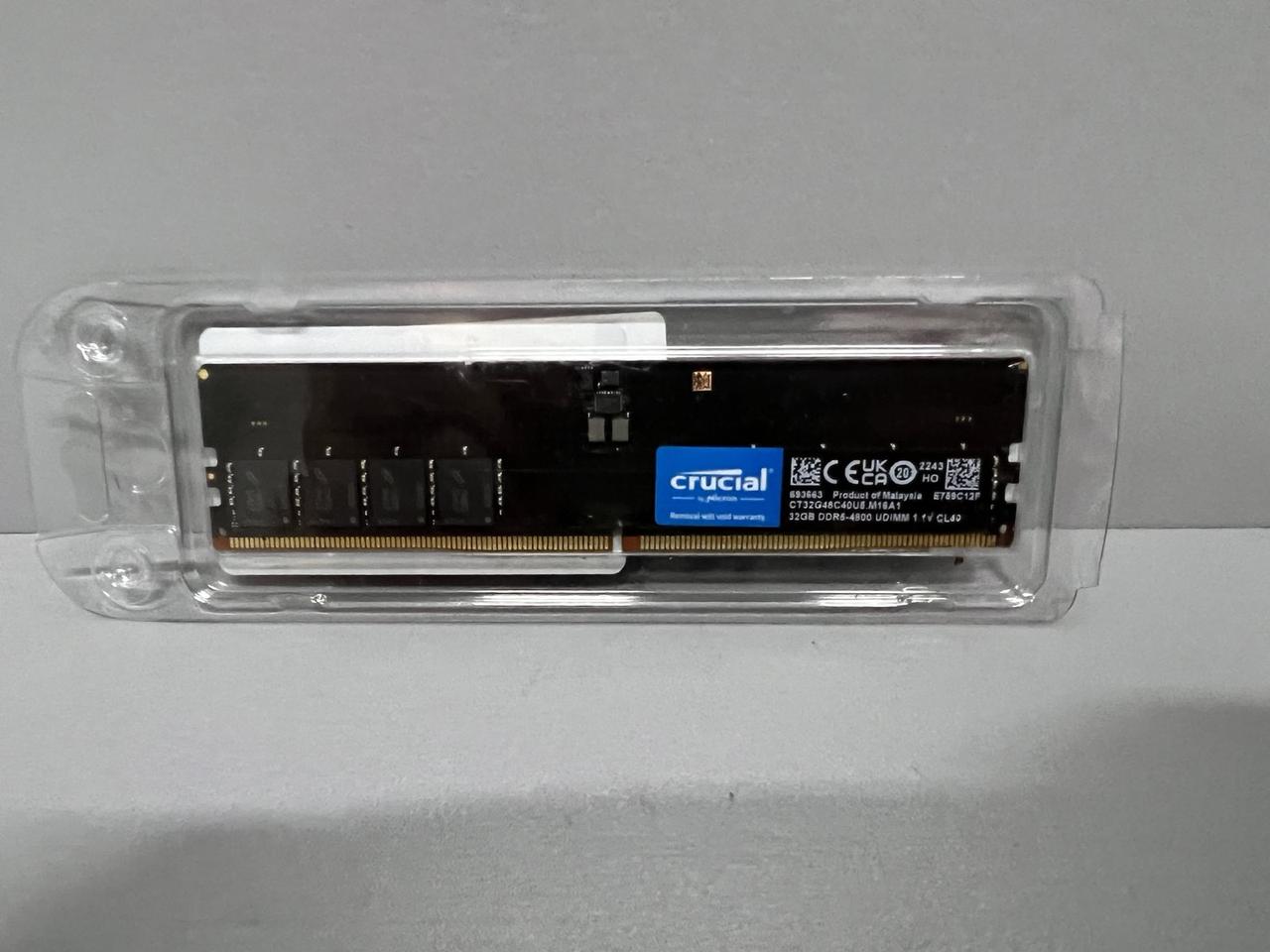 Оперативная память Crucial 32 ГБ DDR5 4800 МГц CL40 (CT32G48C40U5)