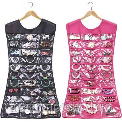Органайзер для прикрас маленьке плаття Hanging Jewelry Organizer Рожеве 206939, фото 2
