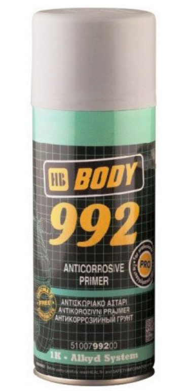 Ґрунт антикорозійний Spray 992 сірий 400 мл, HB Body