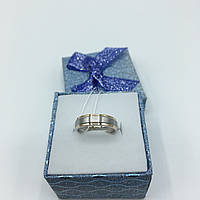 Обручальное Серебряное кольцо с золотыми пластинами