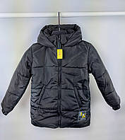 Демісезонна чорна куртка для дівчинки 6-7 років