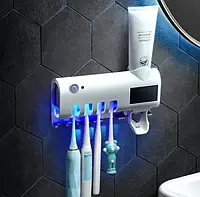 Диспенсер Toothbrush Sterilizer JX-5588 со стерилизатором для щёток и зубной пасты 3в1