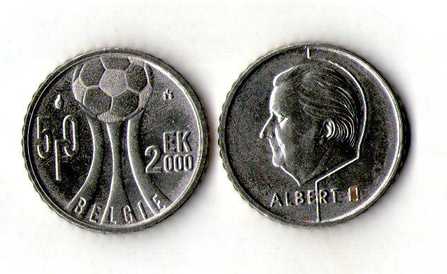 Бельгія 50 франків 2000 рік король Альберт II чемпіонат світу з футболу №1159