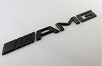 Шильдик логотип эмблема Mercedes AMG цвет черная матовая 20 см Эмблема АМГ