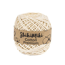 Еко шнур Shikimiki Cotton Premium 2 мм, колір Кремовий йогурт