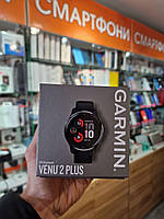 Смарт-часы Garmin Venu 2 Plus Slate Stainless Steel Bezel with Black Case and Silicone Band (010-02496-11)