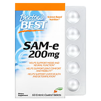 Doctor's Best, SAMe (дисульфат тозилат), 200 мг, 60 таблеток