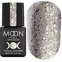 ГЕЛЬ-ЛАК MOON FULL COLOR GEL POLISH №323 (СРІБЛЯСТО-БЕЖЕВИЙ З РІЗНОБАРВНИМ ГЛІТЕРОМ), 8 МЛ