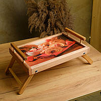 Столик для сніданків та пікніка розкладний дерев'яний 50*30*20 см.