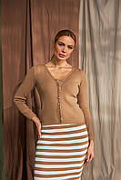 Укорочений кардиган пісочний