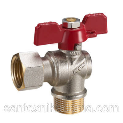 Кран кульовий FNL11 ZEGOR PN40 1/2" ВЗ з накидною гайкою кутовий