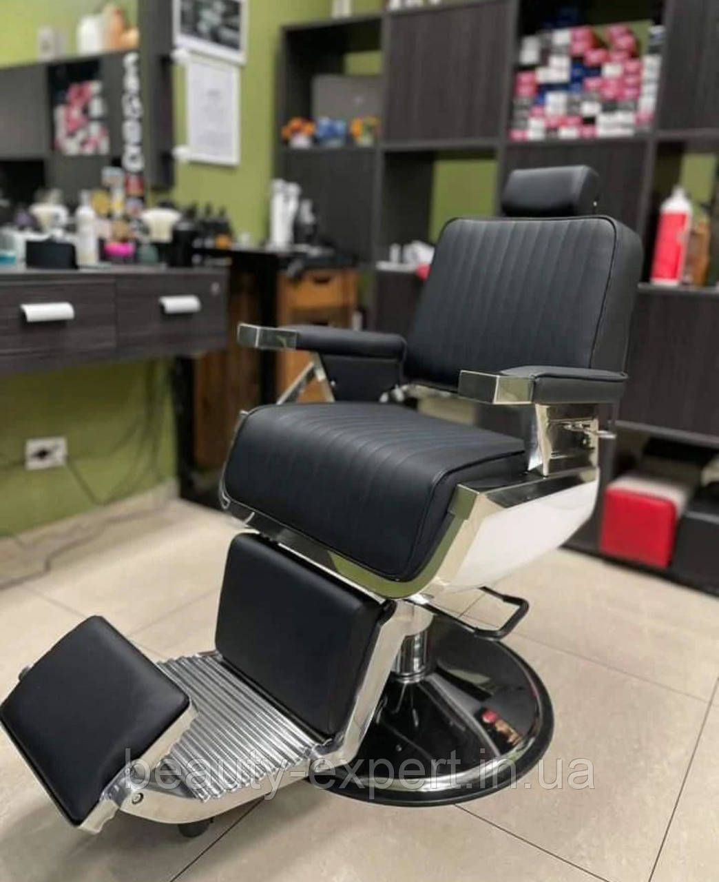 Чоловіче крісло для стрижки Barber Elegant перукарське крісло з підголовником