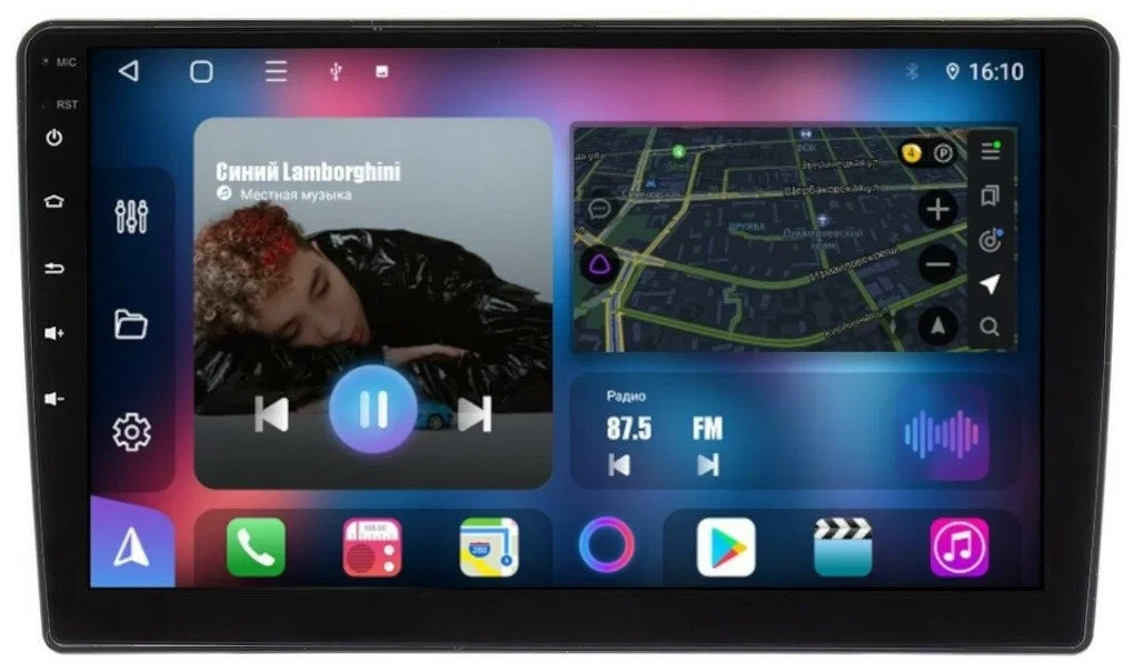 Універсальна магнітола без рамки IPS 9'' 4+32GB 4G SIM-IPS Carpaly слот для сім карт