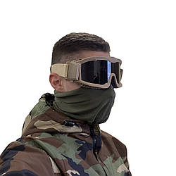 Тактична ударостійка маска із трьома змінними лінзами (товщина лінз 3мм). балістична маска.окуляри
