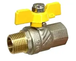 Кран кульовий для газу GN11 ZEGOR 1/2" НВ ручка-метелик