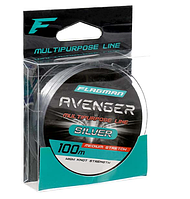 Леска 100м для рыбалки Flagman Avenger Silver Line 0.20 - 0.50мм - Рыболовная леска флагман