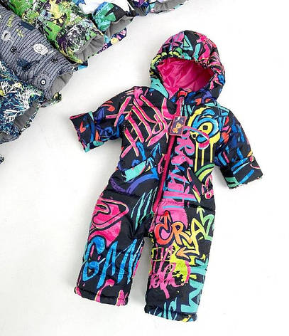 Дитячий демісезонний цільний комбінезон розмір 80-90 весняний осінній комбінезон на зріст 80 90, фото 1