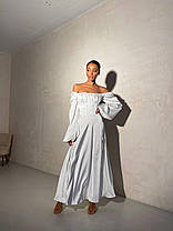 Розкішна жіноча шовкова сукня максі Асті з пишною спідницею та розрізом Smdi6915, фото 5