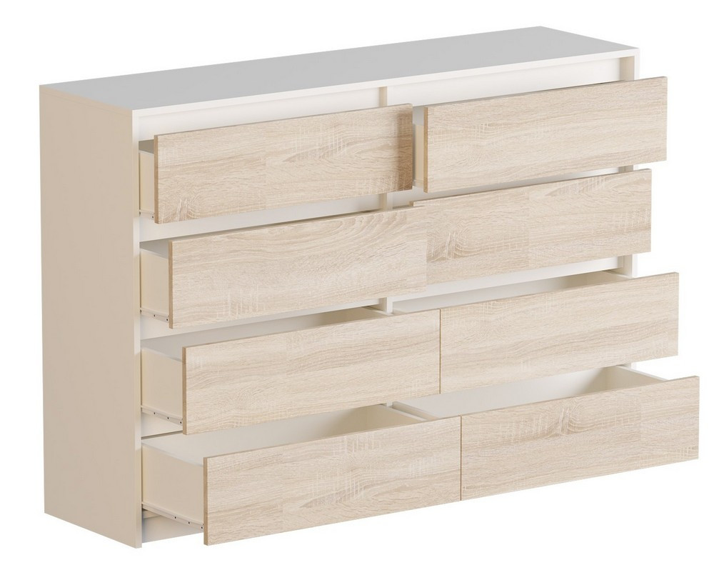 Комод для Вещей Эверест Микс-5 Ролики Сонома Белый — Купить Недорого на ...