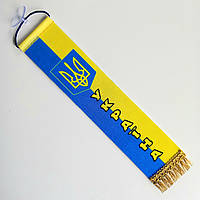 Вымпел герб Украины на щите на фоне флага Украины 22,0 х 4,8 см.