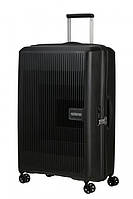 Чемодан из полипропилена AeroStep American Tourister на 4 сдвоенных колесах md8.009.003, Чорний, Великий, 50 x