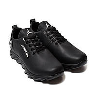 Кроссовки мужские кожаные черные демисезонные Jordan Black 90 ч