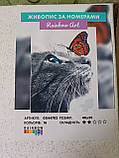 Картина за номерами Кішка з метеликом на носі Картини у цифрах 40х50см Картини за номерами Rainbow Art GX44782, фото 3