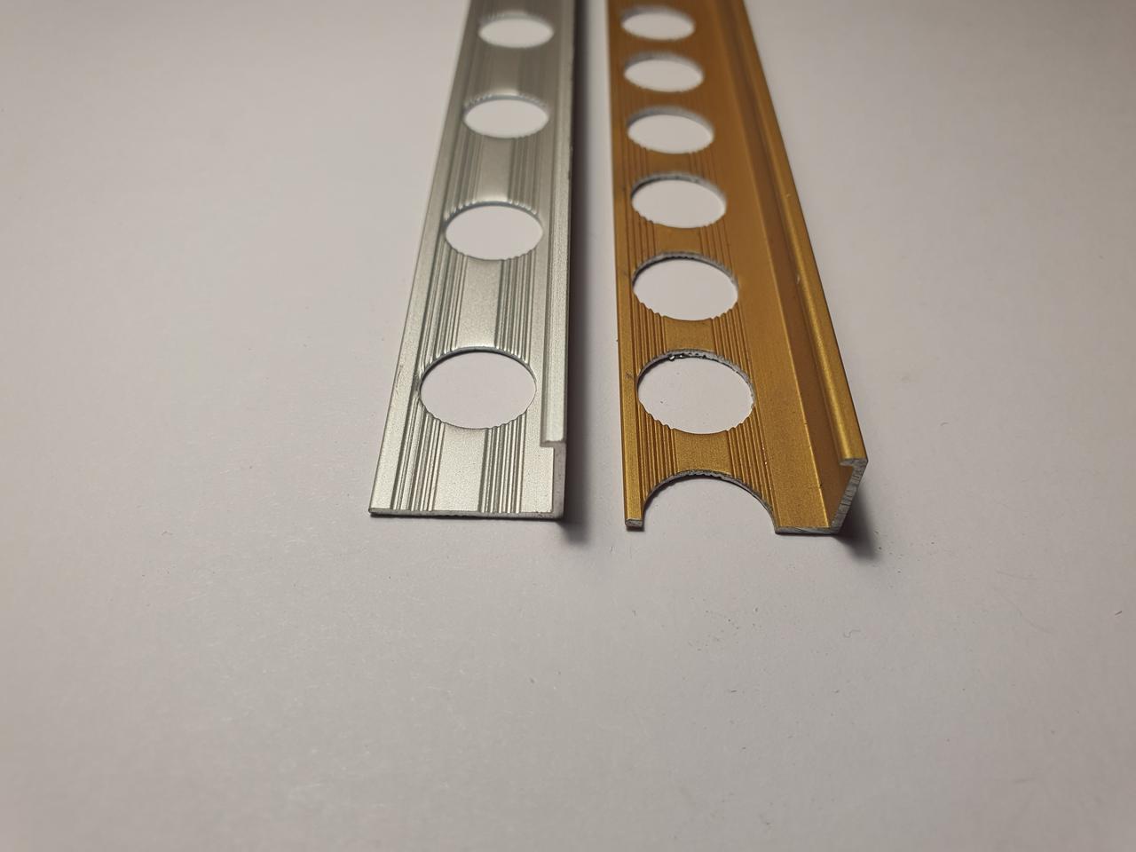 Алюмінієвий профіль для плитки ПЛ-203 ( золото-сріб) 8 мм