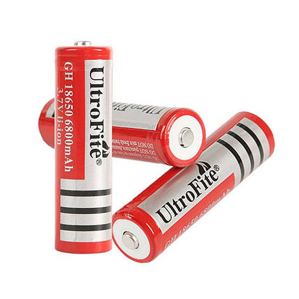Акумулятор UltroFite 6800 Li-Ion 18650, ~800mAh, 3.7V, червоний, фото 2