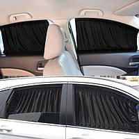Шторки автомобильные на боковые стекла раздвижные с направляющими высота 37-42 см / ширина 60 см SIGMA