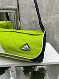 Салатова спортивна сумочка на блискавці у вигляді циліндру з непромокаючої плащівки (0278), фото 6