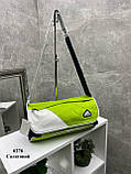 Салатова спортивна сумочка на блискавці у вигляді циліндру з непромокаючої плащівки (0278), фото 2