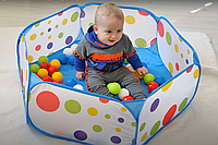 Дитячий сухий басейн Технок з набором кульок(125 шт. по 70мм), розміри басейну: 100x80x30см