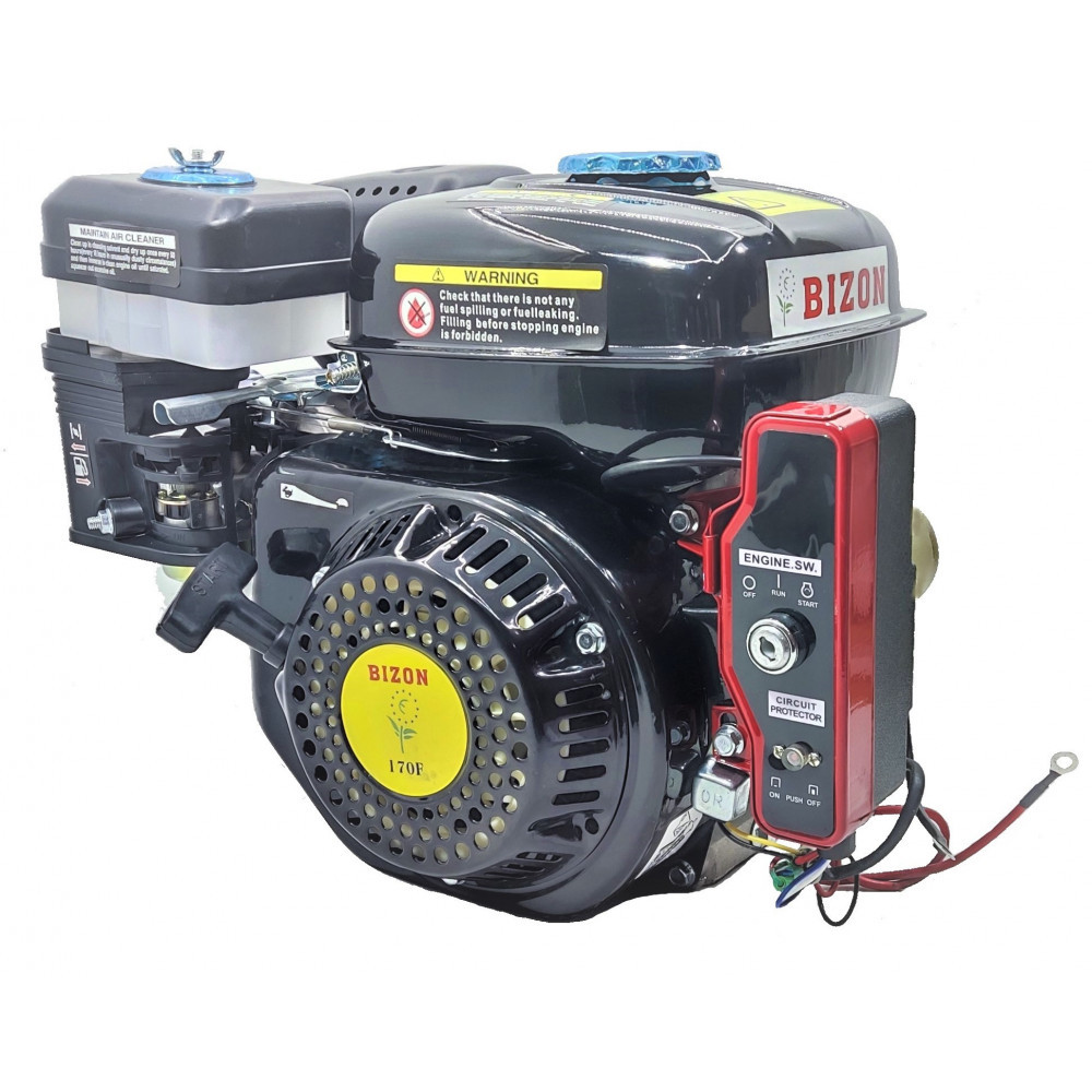 Потужний бензиновий двигун Bizon 170FE-S 7 к.с. з електростартером — ідеальний вибір для мотоблоків та техніки, фото 1