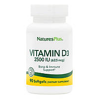 Витамины и минералы Natures Plus Vitamin D3 2500 IU, 90 капсул