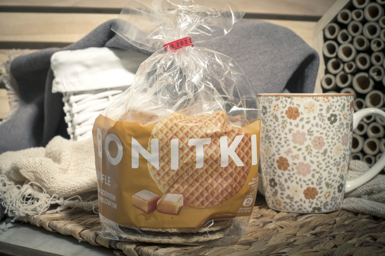 Вафлі з карамеллю Bonitki 400 гр. Польща