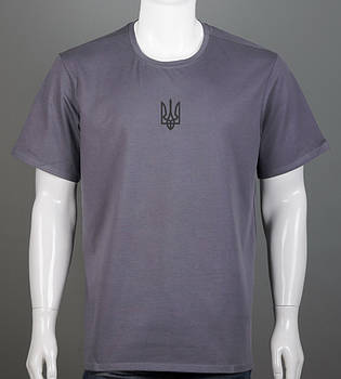 Футболка батал Тризуб Сірий 2301б, 4XL (1шт)