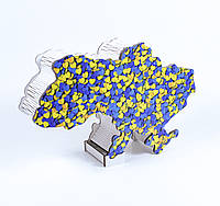 Коробочка копилка Украина "Сине-желтые сердца"