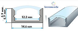 Алюмінієвий профіль для світлодіодних стрічок ПФ18 накладний матовий