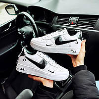 Мужские кроссовки Nike Air Force 1 Utility кожаные, летние найк аир форс утилити белые, эир форс, найки